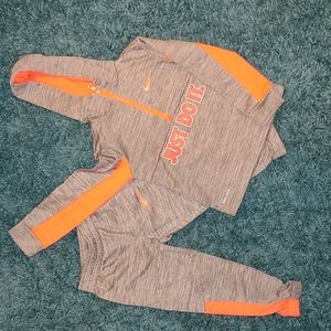Nike, Jogging Suit, Size 4(XS), Orange/Grey/White